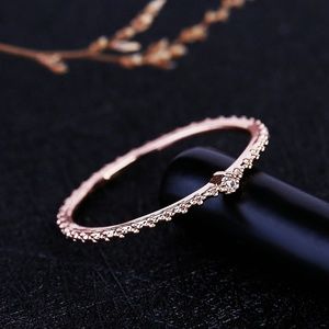 Rose Gold Delicate Single Small Zircon Crystal